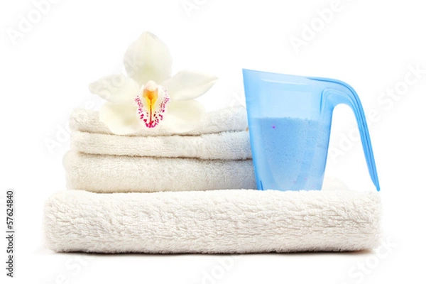 Obraz Clean laundry on white background.