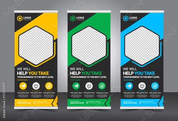 Obraz Corporate rollup banner design template