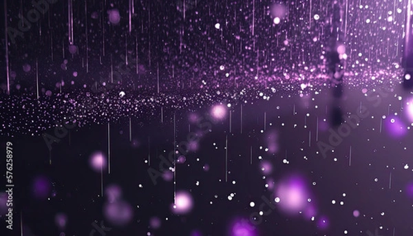 Fototapeta Sparkling rain background wallpaper backdrop, Generative AI