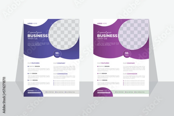 Fototapeta vector template in A4 size | and modern design |perfect for creative professional business|business poster layout|IT company flyer and editable vector template design ||modern business flyer template
