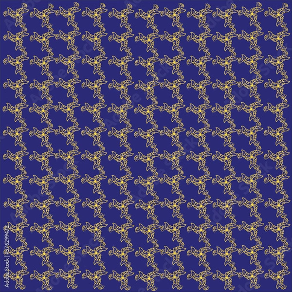 Obraz creative floral pattern with blue background.