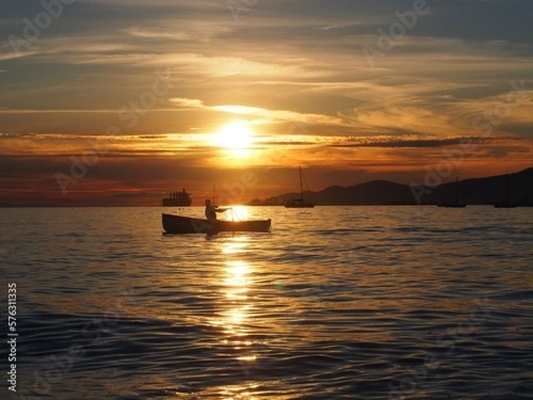 Obraz ビーチとボート