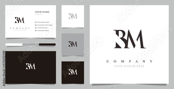 Fototapeta Initial BM Logo Design Vector 
