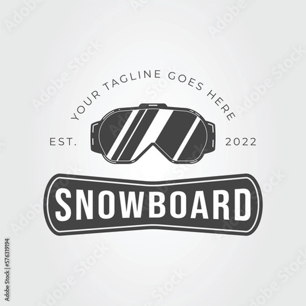 Fototapeta snowboard goggle or ski glasses logo vector illustration design