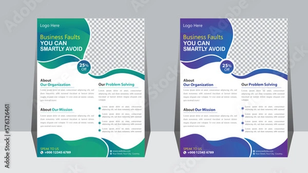 Fototapeta Business Flyer Leaflet Brochure  Set. Corporate Flyer Abstract Colorful concepts A4 Size Template Design