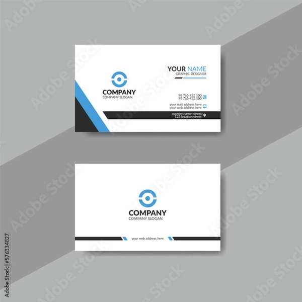 Fototapeta An elegant modern blue business card template vector design