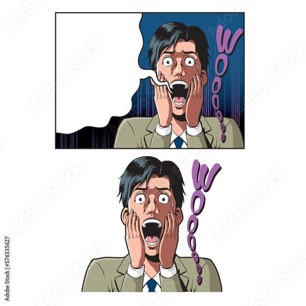 Obraz アメコミタッチの悲鳴を上げる ビジネスマン