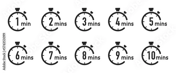 Obraz Timer, clock, stopwatch isolated illustration. Cook time or countdown time.