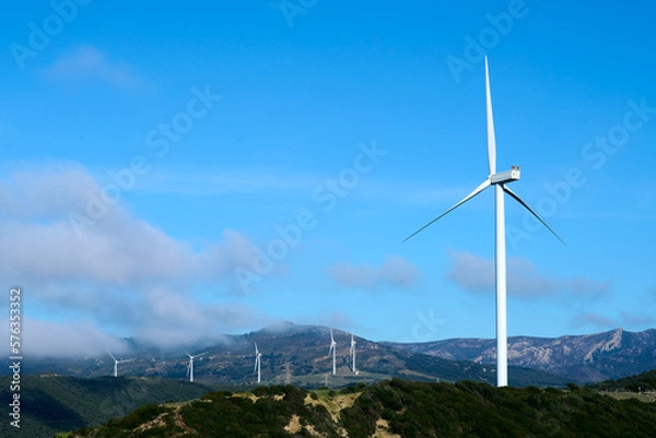 Fototapeta wind turbine in the mountains