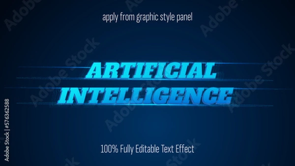 Fototapeta AI, artificial intelligence, machine learning text effect, editable text effect vector.