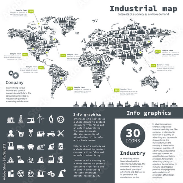 Fototapeta Industrial map