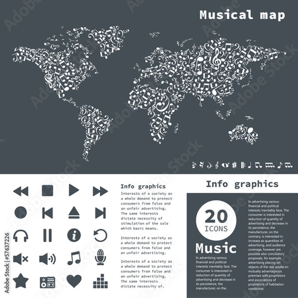 Obraz Musical map