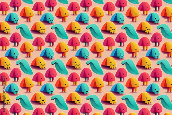 Fototapeta Abstract Pattern With Easter Eggs