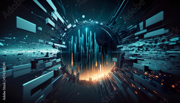 Obraz Cyber Security - Vault Door - Abstract Background - Generative AI