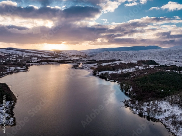 Fototapeta Aerial view of Glendowan, Lough Gartan, County Donegal - Ireland