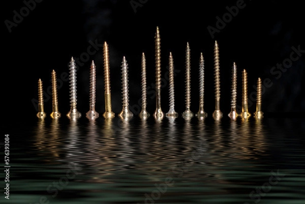 Obraz Close Up Screw City Skyline