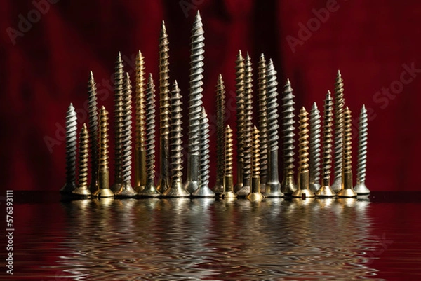 Obraz Close Up Screw City Skyline