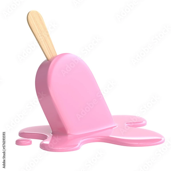 Obraz Różowe lody na strzępie 3D renderowanie 3D