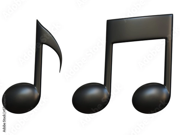 Obraz Music note 3d icon on white background