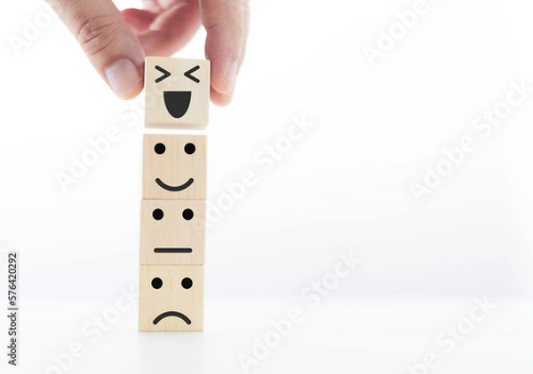 Fototapeta hand picked wooden blocks that convey great satisfaction.