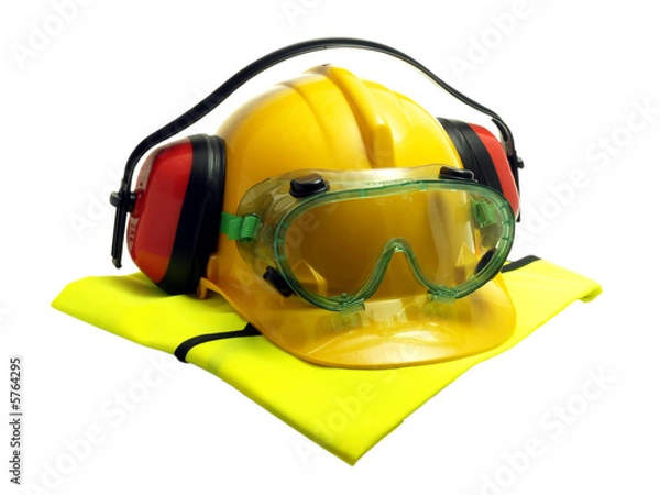 Obraz Various safety gear isolated on white