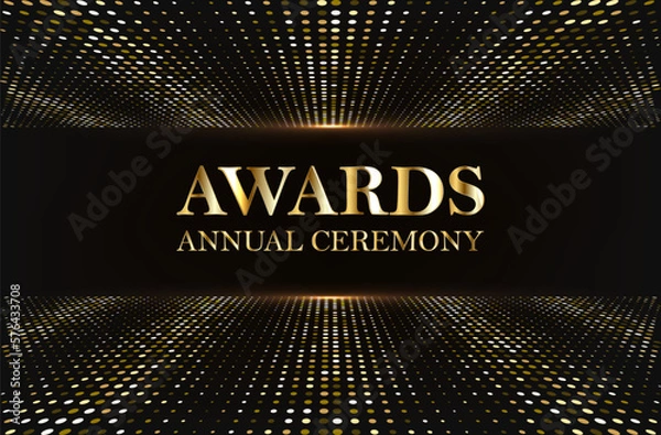 Obraz Award nomination, gold glitter text vector illustration.