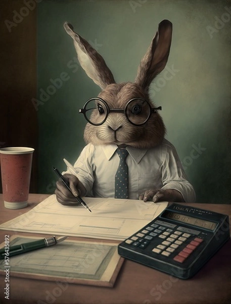 Obraz bunnies as people