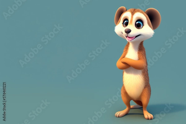 Fototapeta Meerkat portrait with folded arms, Generative AI illustration