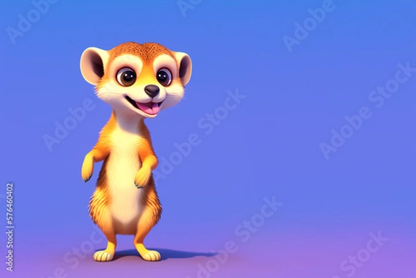 Fototapeta Meerkat portrait looking silly, Generative AI illustration
