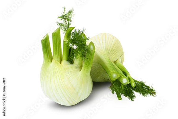 Fototapeta Fresh fennel bulb isolated on a transparent background
