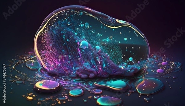 Fototapeta Glitter smile liquid. Super Realistic. Use in your projects. Background.
