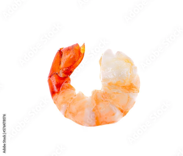 Fototapeta Cooked shrimp isolated on  transparent png