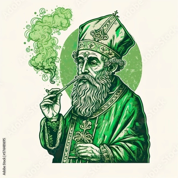 Obraz St. Patrick green smoking