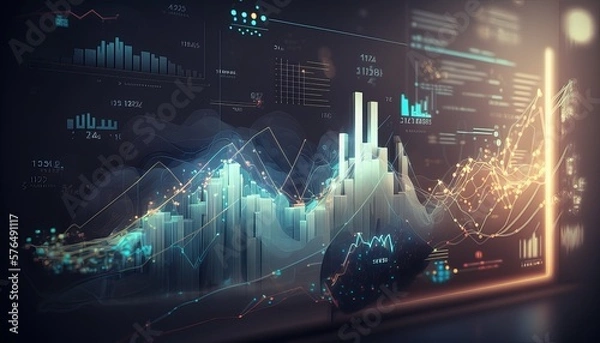 Obraz Abstract Background chart stock market. Generative AI.