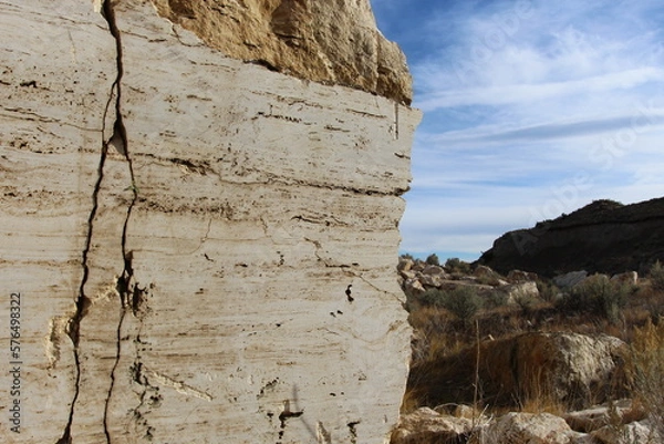 Fototapeta Travertine rock quarry 