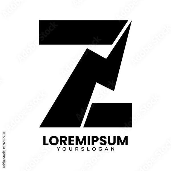 Fototapeta letter z and lightning logo design vector