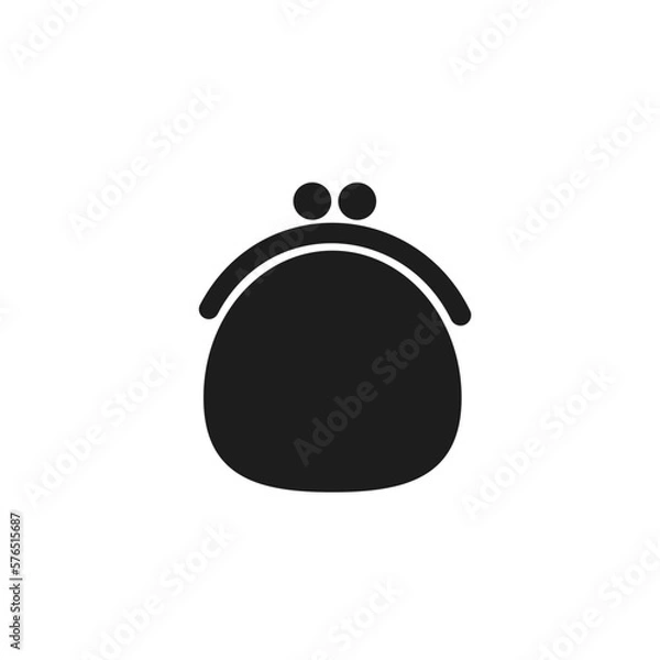 Obraz 黒く丸いがま口財布のアイコン