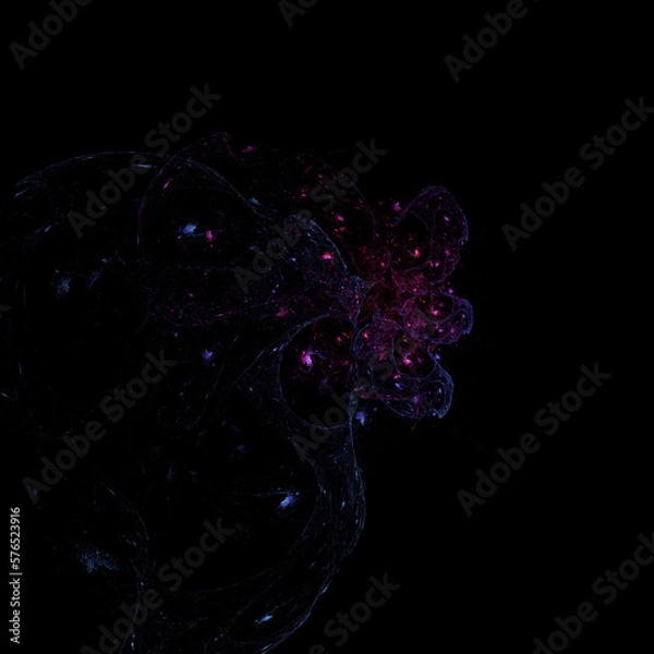 Obraz Abstract illustration with geometric asymmetric pattern on a black background.