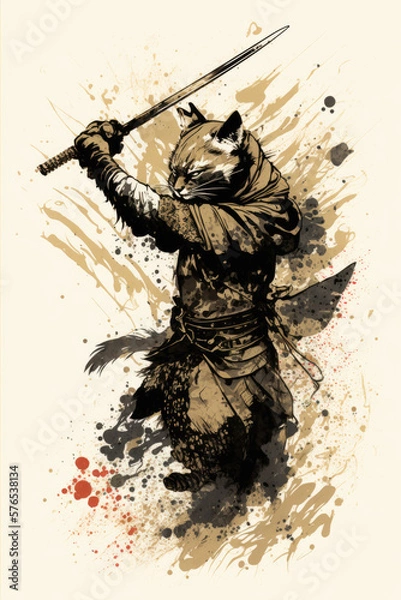 Obraz cat warrior