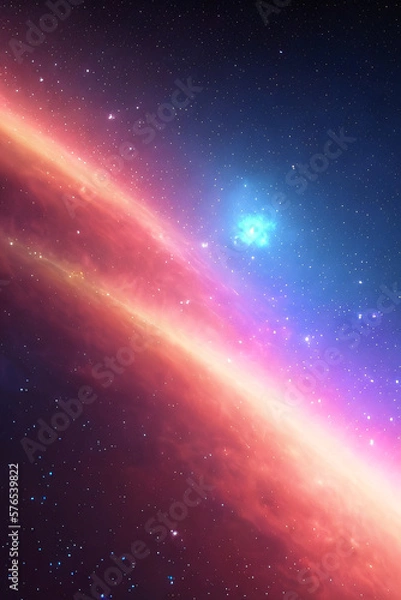 Obraz A breathtaking view of the majestic space with its galaxies and nebulae. A stunning arrangement of shapes and colors. Mystery, Mystery, Mystery concept created with generative AI.