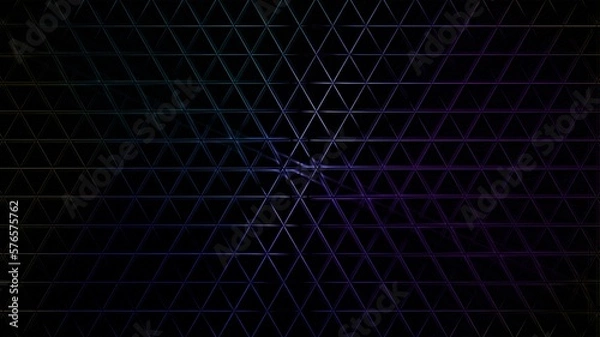Fototapeta Illustration of a dark background with a colorful grid with effects