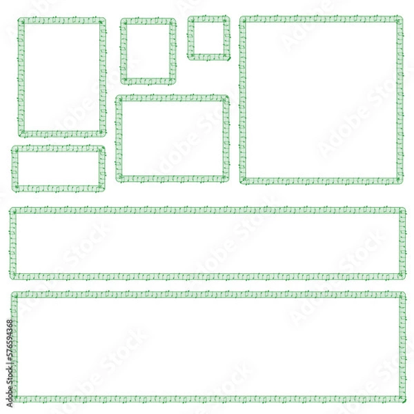 Fototapeta 音符四角額縁セット