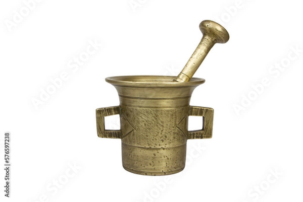 Fototapeta mortar and pestle isolated