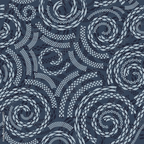 Fototapeta Abstract vector seamless pattern with curve element