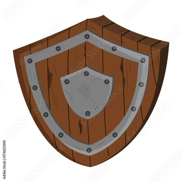 Fototapeta a shield game item made of wood