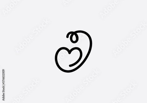 Obraz Love font circle sign. love logo design and heart font design by the letters and alphabets