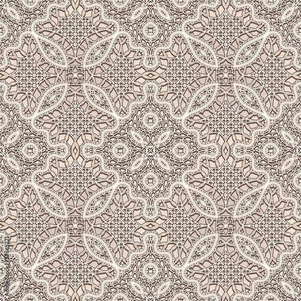 Fototapeta Old lace background, seamless pattern