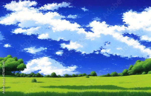 Obraz Artwork of grassy summer field