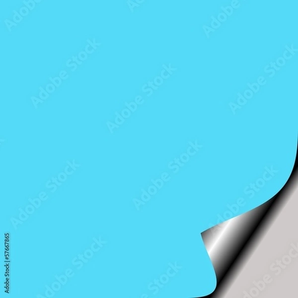 Fototapeta Blue stationary with abstract page curl at bottom
