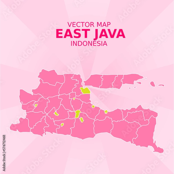 Obraz THE MAP OF EAST JAVA